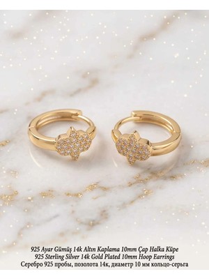 Begonia Accessories 925 Ayar Gümüş 14K Altın Kaplama Rodyum Kaplama Zirkon Taşlı Minimal Halka ve Çivi Küpe Kadın Lüks Tasarım Şık Günlük Kullanım Gümüş Küpe ÇEŞITLERI-287-31