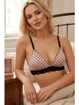 mery Balensiz Cepli Bralet Çiçekli Sütyen Ped Takılabilir Toparlayıcı Nefes Alan Hafif Doğal Gör�
