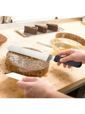 TeknoKapsül Eğik Pasta Sıvama Spatulası Metal 33 cm