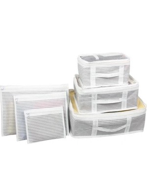 TeknoKapsül Bavul Içi Düzenleyici Valiz Organizer 6 Lı Set - Çizgili