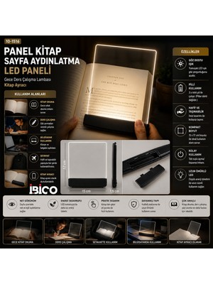 TeknoKapsül Light Panel Ki̇tap Sayfa Aydinlatma LED Paneli̇ Ki̇tap Okuma Pi̇lli̇ 15X17CM İ10-027 (5643)