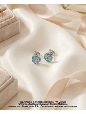 Begonia Accessories 925 Ayar Gümüş Rodyum Kaplama Zirkon Taşlı Minimal Halka ve Çivi Küpe Kadın Lüks Tasarım Şık Günlük Kullanım Gümüş Küpe ÇEŞITLERI-287-25