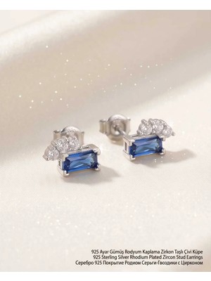 Begonia Accessories 925 Ayar Gümüş Rodyum Kaplama Zirkon Taşlı Minimal Halka ve Çivi Küpe Kadın Lüks Tasarım Şık Günlük Kullanım Gümüş Küpe ÇEŞITLERI-287-12