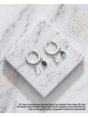 Begonia Accessories 925 Ayar Gümüş Rodyum Kaplama Zirkon Taşlı Minimal Halka ve Çivi Küpe Kadın Lüks Tasarım Şık Günlük Kullanım Gümüş Küpe ÇEŞITLERI-287-32