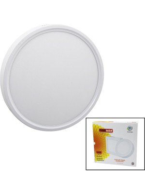TeknoKapsül Ni̇saluce EPL-24SÜ 24W Beyaz Metal Kasa Siva Üstü Yuvarlak LED Sli̇m Panel 1680LM BEYAZ=6500K 30.000