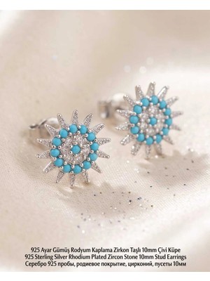 Begonia Accessories 925 Ayar Gümüş Rodyum Kaplama Zirkon Taşlı Minimal Halka ve Çivi Küpe Kadın Lüks Tasarım Şık Günlük Kullanım Gümüş Küpe ÇEŞITLERI-287-1