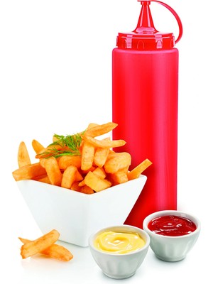 TeknoKapsül Ketçap Şişesi - 1000ML Dev Boy Kırmızı