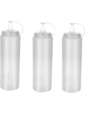 TeknoKapsül Şeffaf Sos Şişesi - 1000ML Dev Boy 3 Adet
