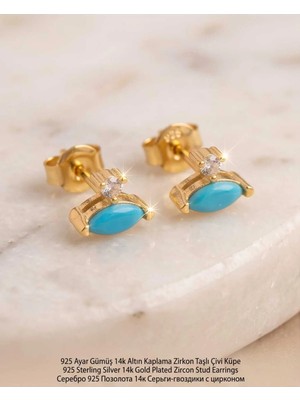 Begonia Accessories 925 Ayar Gümüş 14K Altın Kaplama Rodyum Kaplama Zirkon Taşlı Minimal Halka ve Çivi Küpe Kadın Lüks Tasarım Şık Günlük Kullanım Gümüş Küpe ÇEŞITLERI-287-29
