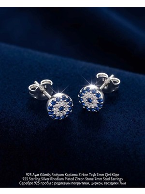 Begonia Accessories 925 Ayar Gümüş Rodyum Kaplama Zirkon Taşlı Minimal Halka ve Çivi Küpe Kadın Lüks Tasarım Şık Günlük Kullanım Gümüş Küpe ÇEŞITLERI-287-15