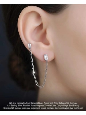 Begonia Accessories 925 Ayar Gümüş Rodyum Kaplama Zirkon Taşlı Minimal Halka ve Çivi Küpe Kadın Lüks Tasarım Şık Günlük Kullanım Gümüş Küpe ÇEŞITLERI-287-29