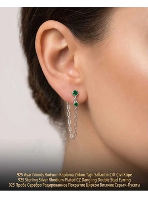 Begonia Accessories 925 Ayar Gümüş Rodyum Kaplama Zirkon Taşlı Minimal Halka ve Çivi Küpe Kadın Lüks Tasarım Şık Günlük Kullanım Gümüş Küpe ÇEŞITLERI-287-30