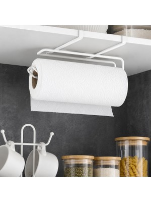 Starseven Alper Banyo Bpratik Solo Havluluk Beyaz, Dolap Altı Kağıt Havlu Tutucu, Delmeden Montajlı Mutfak Ru