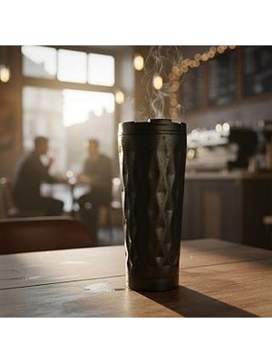 Starseven Deconox Paslanmaz Çelik Termos Kupa 400 ml | Petek Desenli, Vakum Yalıtımlı | 4-6 Saat Sıcak/soğuk