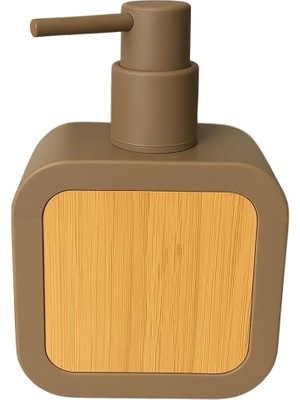 Starseven Mat Antrasit Sabunluk | Ahşap Desenli Lüks, Ergonomik Tasarım, Ahşap Dispenser (Kahverengi)