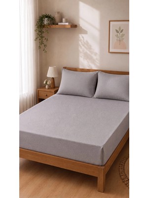 Çift Kişilik Lastikli Çarşaf Takımı 1 Lastikli Çarşaf (160 x 200) 2 Yastık Kılıfı (50 x 70)