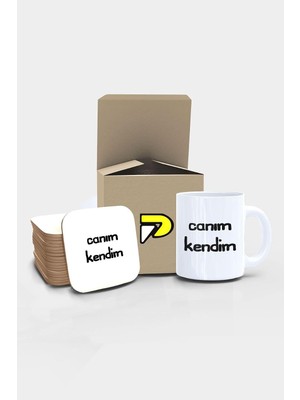 Starseven Postermanya Canım Kendim Baskılı Kupa Bardak Seti, Eğlenceli Özel Hediye Mug
