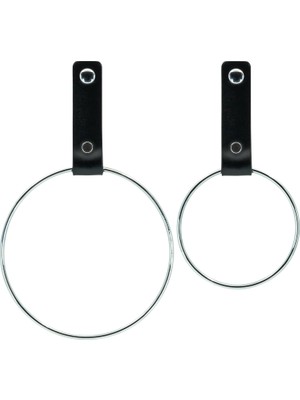 Starseven Pratikoutdoor Deri Havlu Askısı, Ikili Metal Kulplu Havlu Askısı - Gümüş