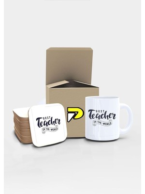 Starseven Postermanya Best Teacher Baskılı Kupa Bardak Seti Mug (Öğretmenler Günü Hediyesi, Öğretmene Hediye)