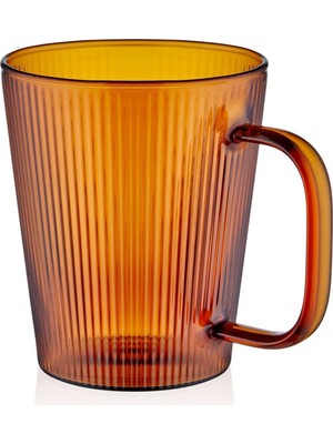 Starseven The Mia Striped Borosilikat Cam Kupa Amber 400 ml