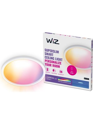 Starseven Wiz Superslim 22W Beyaz Sıva Üstü Rgb Akıllı LED Yuvarlak Panel Tavan Armatürü 42 cm Çapında 2600 L