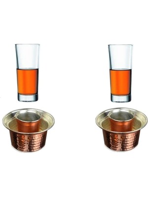 Starseven Paşabahçe Bardak Bakır Ehlikeyf 2 Kişilik Özel Set
