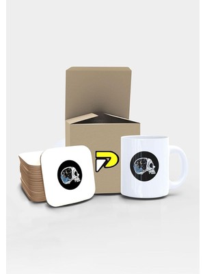 Starseven Postermanya Kahve Içen Iskeletor Tasarımlı Baskılı Kupa Bardak Seti, Eğlenceli Özel Hediye Mug