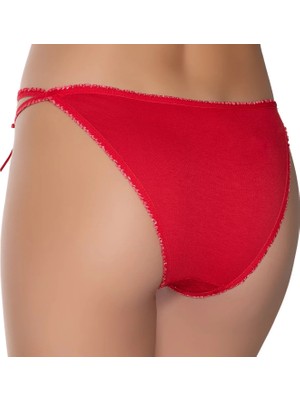 Gümüş 6046 12'li Kadın Likralı Ipli Tül Dantel Bikini