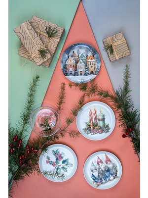 Starseven Kütahya Porselen Festive 4 Parça 15 cm Tabak