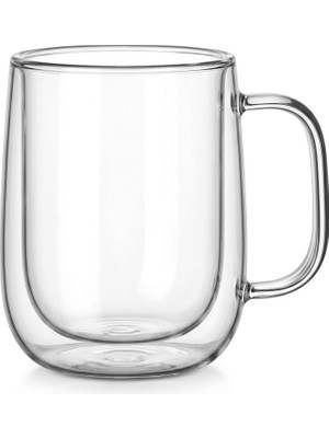 Starseven Borosilikat Cam Bardak, 250 ml Geniş Kapasite, Isıya Dayanıklı Yapı, Çift Cidarlı Yalıtım, Makinede
