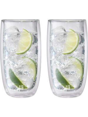 Starseven Zwilling Sorrento Çift Camlı 2'li Soğuk Içecek Bardağı Seti, 474 Ml, Cam, Şeffaf Cam