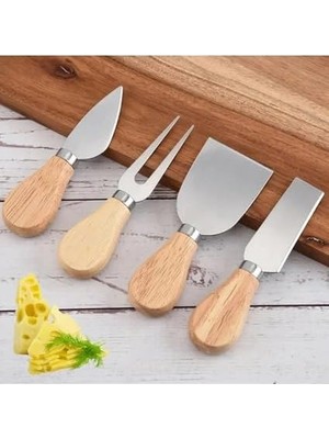 Starseven Smartizi 4 Parça Paslanmaz Çelik Peynir Bıçağı Seti (13 Cm) - Şık Sunumlar Için Ergonomik Saplı Pey