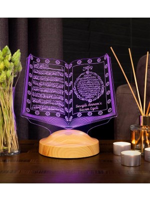 Starseven Anneye Hediye, Anneler Günü Hediyesi, Canım Annem Hediyesi Kuran-I Kerim 3D LED Lamba, Dini Hediye