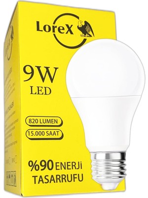 Starseven Lorex LR-LA09 9W LED Ampul, LED Tasarruflu Ampul