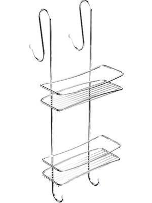Starseven Tekno-Tel BK065 2 Katlı Duş Rafı Sabunluk, 11 x 25 x 60 Cm, Krom