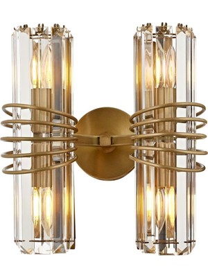 Starseven Avonni AP-60398-2E Eskitme Kaplama Aplik E14 Metal Kristal 30X20CM