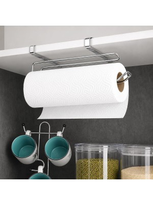 Starseven Alper Banyo Pratik Solo Kağıt Havluluk Krom, Dolap Içi Askılı Kağıt Havlu Tutucu, Delmeden Montajlı