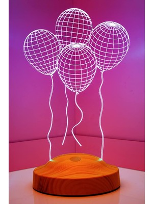 Starseven 3D Uçan Balon Hediyesi 3 Boyutlu LED Lamba