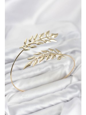 SHC4200 Pazu Bileklik Gold Renk Pirinç Zeytin Dalı Model