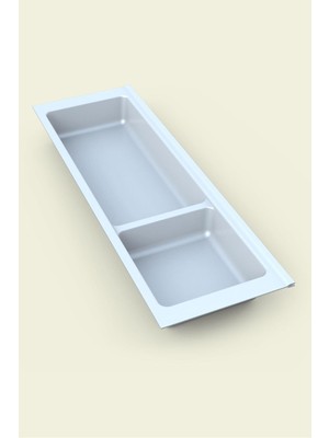Starseven Tify Mutfak Çekmece Içi Modüler Iki Bölmeli Kaşıklık, Beyaz 16CMX48CM(BOYDAN 4cm Kesilebilir)