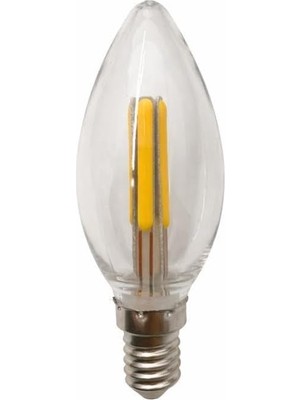 Starseven E14 LED 4W (45W) Filamentlı Rustik Ampul – Sarı Işık Kırılmaz Gövde, Dekoratif Mum Lamba