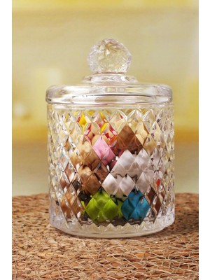 Starseven Deconox Lüx Kristal Büyük Cam Şekerlik & Cam Lokumluk, Kesme Cam Lüx Şekerlik 13CM*7.8CM - 06640