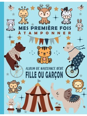 Starseven Mes Premières Fois: À Tamponner Excellent Carnet Coloré| Album Photo| Thème Animaux| Cadeau De Nais