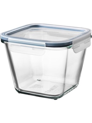 Starseven Kapaklı Cam Saklama Kabı, Cam-Plastik, 1,2 Lt, Kare