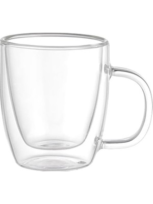 Starseven Leggno Vetro Borosilikat Çift Camlı Kulplu Bardak 310ML (2AD)