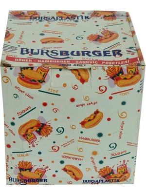 Starseven Bursa Plastik Bursburger Döner Hamburger Sandviç Hışır Poşeti 13X14 2000 Adet