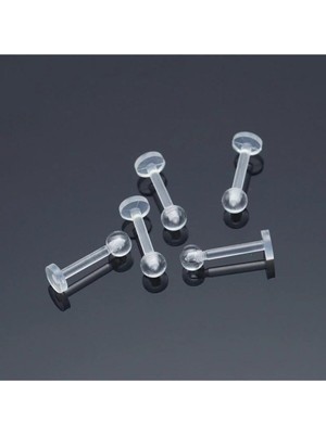 Starseven Antialerjik Şeffaf Bioplast Labret Piercing, Şeffaf, 0.8 mm