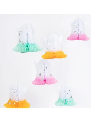 Starseven Meri Meri - Ombré Ghost Hanging Decorations - Neon Detaylı Hayalet Asılan Süsler (6'lı)