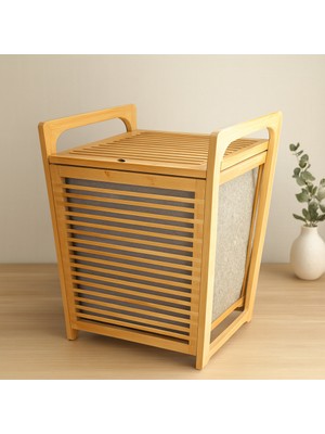 Uravas Store Bambu Kirli Çamaşır Sepeti 40X35X60 cm