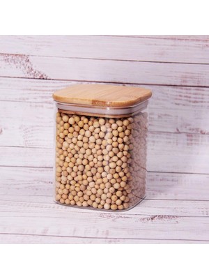 Starseven Deconox 450ML Sızdırmaz Vakumlu Bambu Kapaklı Borosilikat Cam Kavanoz – Hava Geçirmez & Dayanıklı G